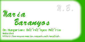 maria baranyos business card